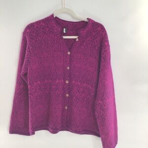 Raffa pink alpaca cardigan - Size XL